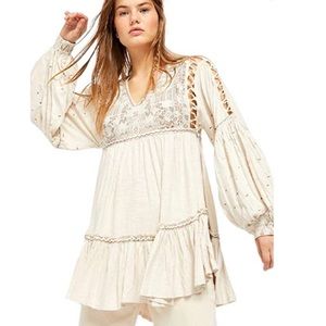 NEW Free People Women’s SIZE SMALL Much Love Tunic in Salt